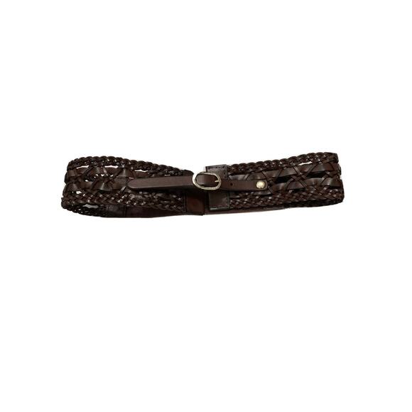 Hinge Women Waist Fit Braid Stretch Belt Brown Size S-M 8927 - Picture 1 of 2